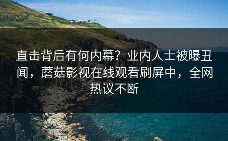 直击背后有何内幕？业内人士被曝丑闻，蘑菇影视在线观看刷屏中，全网热议不断