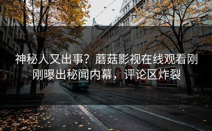 神秘人又出事？蘑菇影视在线观看刚刚曝出秘闻内幕，评论区炸裂
