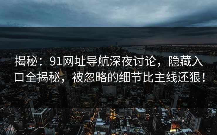 揭秘:91网址导航深夜讨论,隐藏入口全揭秘,被忽略的细节比主线还狠!